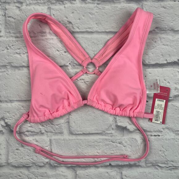 L1015 Xhilaration Tall Triangle Bikini Top Pink Size XS - Picture 1 of 6